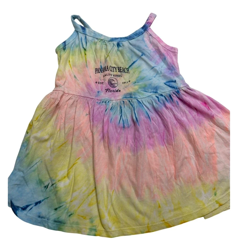 Dreamside Kids Panama City Beach Tie Dye Dress 4T Florida Salty Vibes Pastel